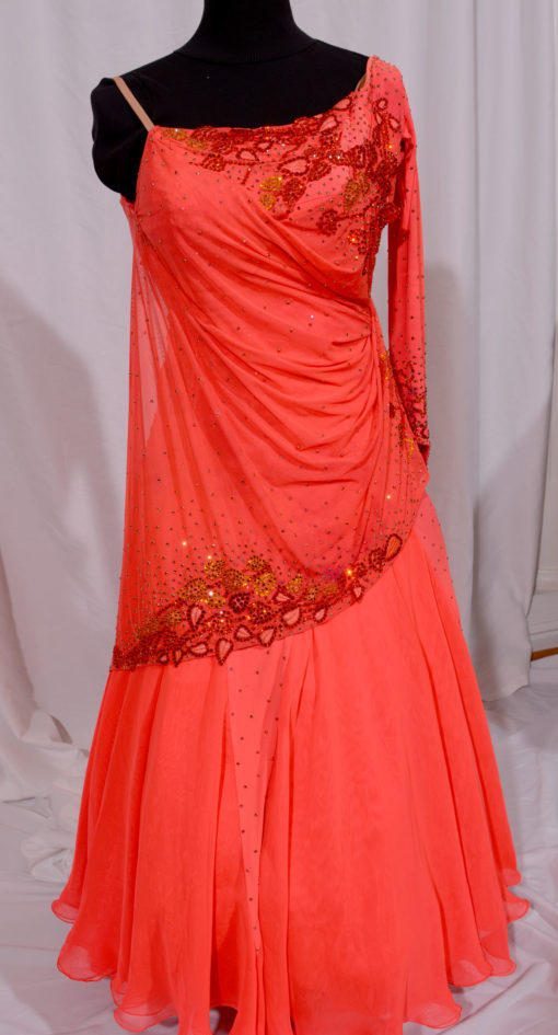 red smooth ballroom couture gown nashville