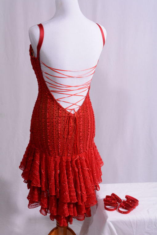Red Crisscross Rhythm Dress