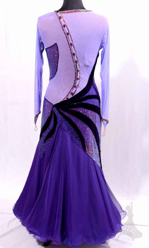 Purple Sparkle Smooth Dress Back