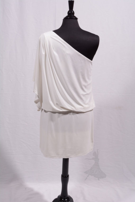 White Drape Beginner Rhythm Dress