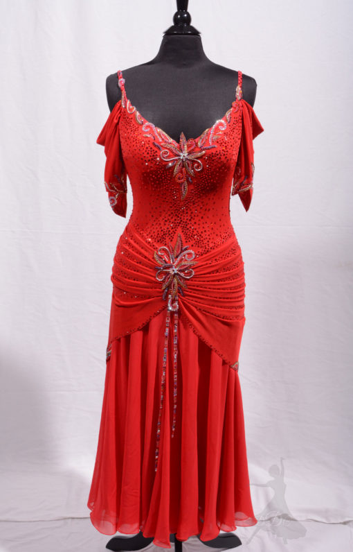 Red Smooth Ballroom Couture Dress Nashville