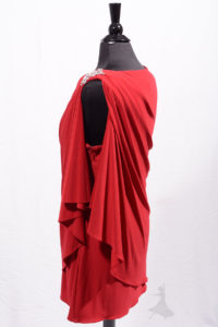 Red rhythm formal draped dress
