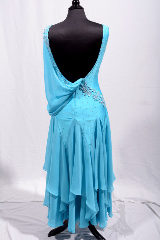 Turquoise Delight Draped Smooth Dress