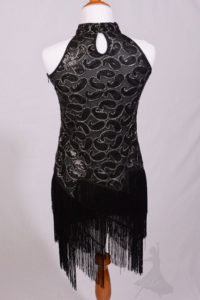 black fringe sequins in paisley pattern back