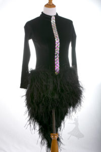 black velvet and feathers rhythm dress