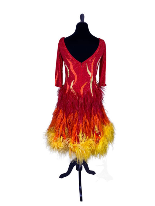Feathers & Flames Latin Dress