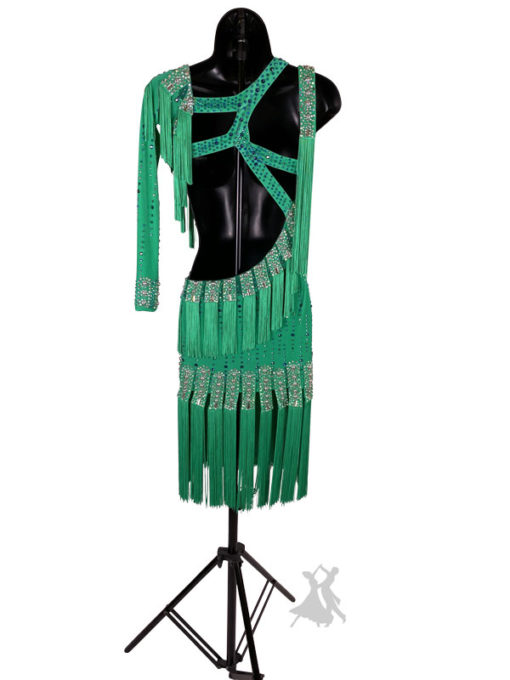 Emerald Sass Fringe Dress