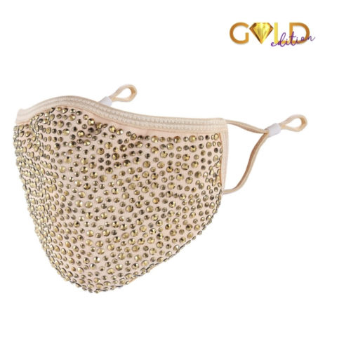 Beige mask with gold