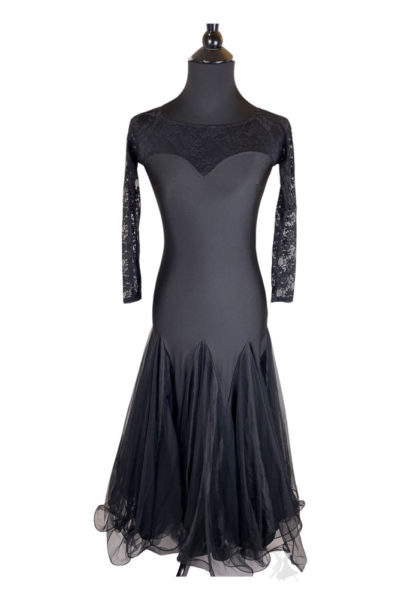 Black lace sweet heart neckline dress